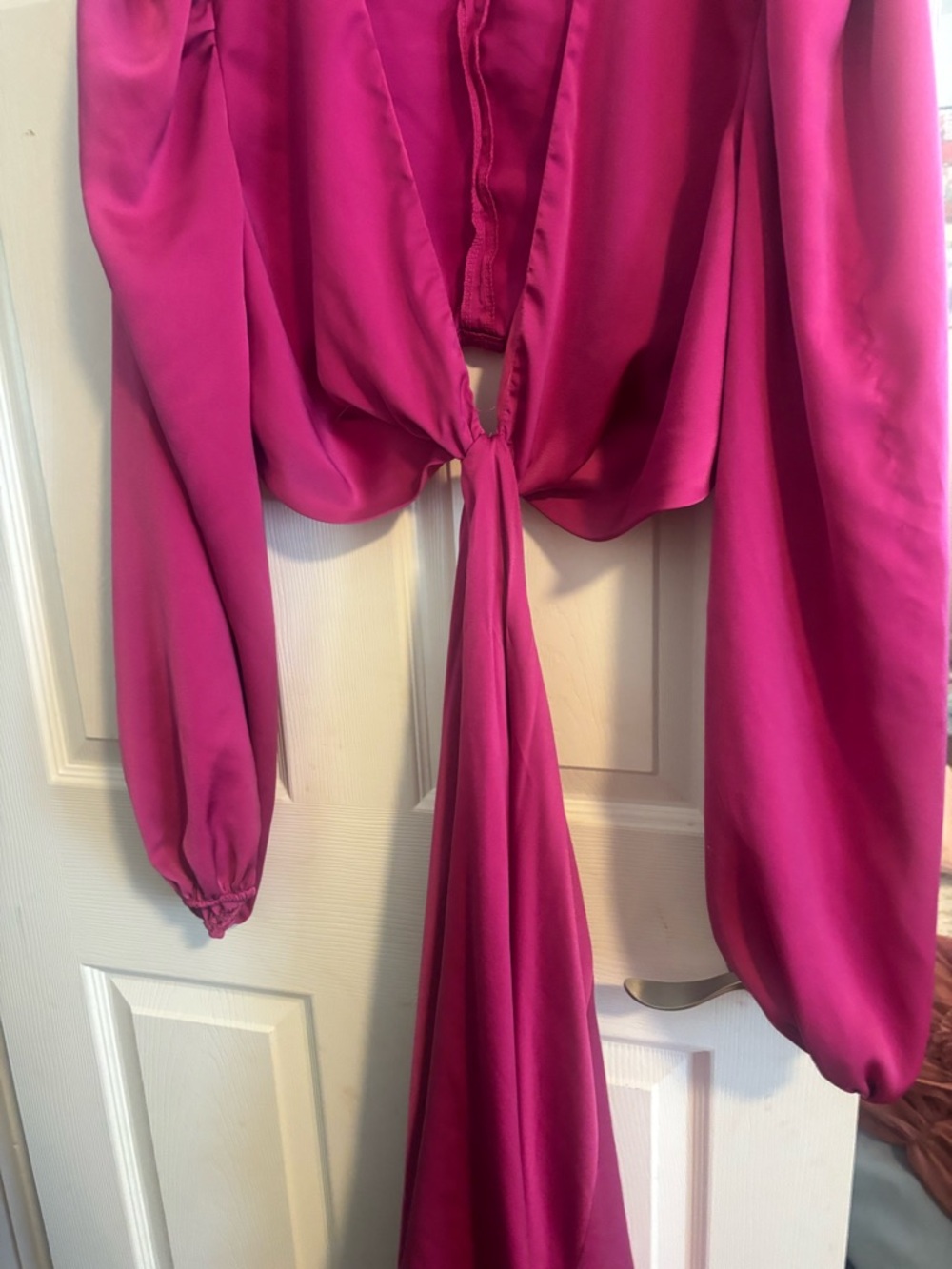 Fashion Nova Hot Pink Satin sexy cut out dress